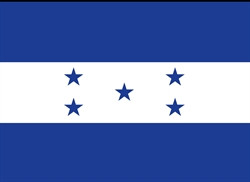 [ai] The flag of Honduras featuring horizontal stripes of blue at the top and bottom with a white central band, displaying five blue stars arranged in an X pattern.